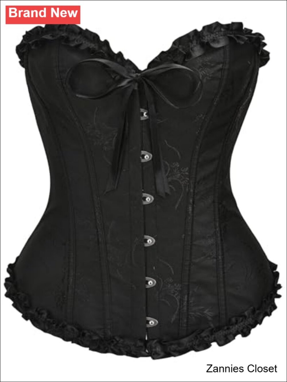 ✨ SZIVYSHI 14-Bone Overbust Corset Top Sweetheart Neck Bustier